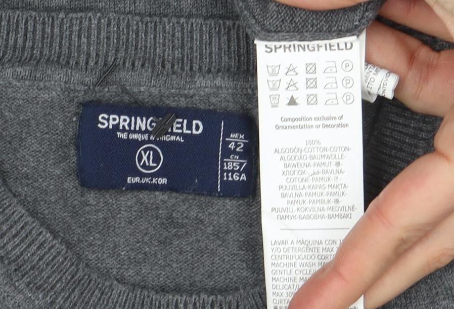 Mens UK Size XL Springfield Grey Pullover Jumper