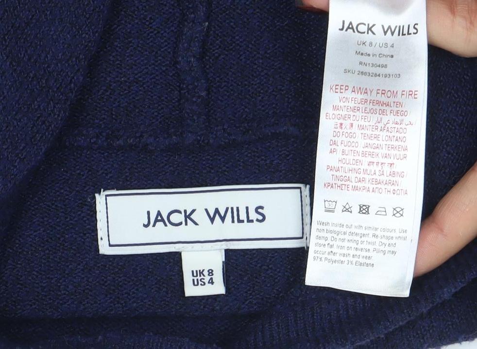 Womens UK Size 8 Jack Wills Blue Pullover Hoodie