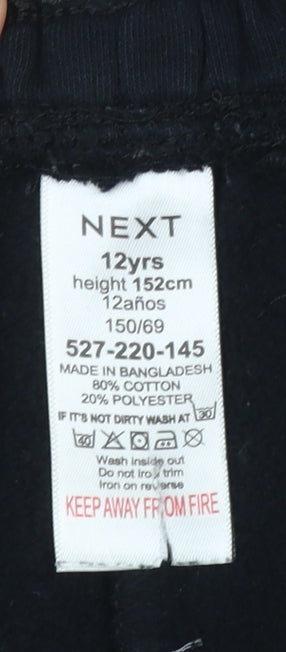 Boys UK Size 12 Years NEXT Regular Fit Jogger Black Trousers