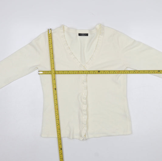 Womens UK Size S BM Ivory Cardigan Jumper