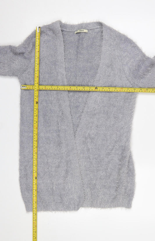Womens UK Size S Oasis Grey Cardigan Jumper