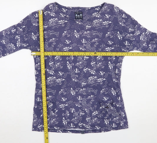 Womens UK Size 12 Mantaray Purple Basic T-Shirt