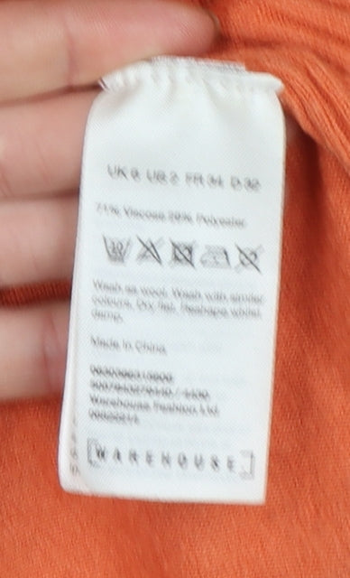 Womens UK Size 6 Warehouse Orange Pullover Jumper