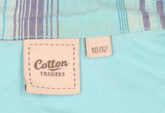 Womens UK Size 10 Cotton Traders Blue Basic Blouse