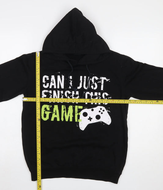 Boys UK Size 13-14 Years City Comfort Black Pullover Hoodie