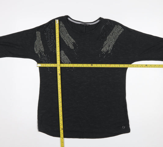 Womens UK Size 10/12 Viz a Viz Black Pullover Jumper