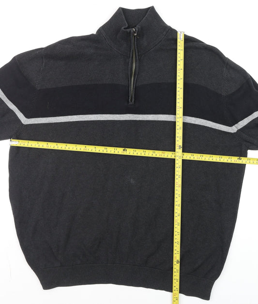 Mens UK Size 2XL TU Grey 1/2 Zip Jumper