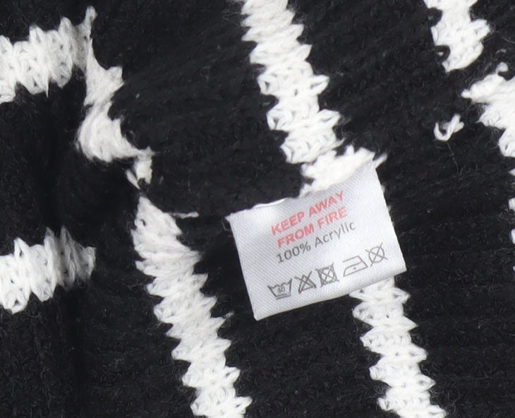 Additional view of In The Style women’s black striped collared jumper, size UK 10/12
