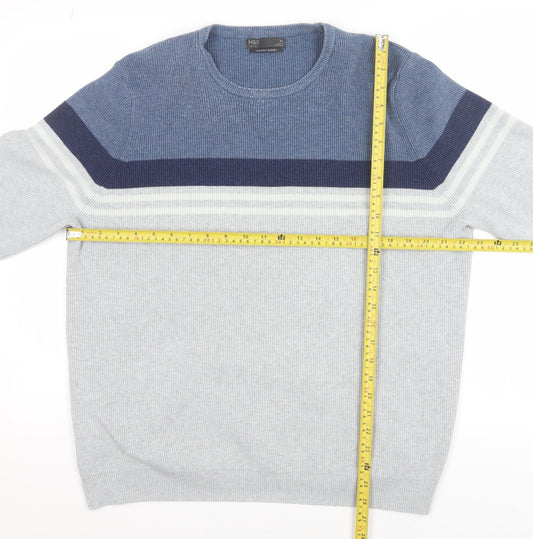 Mens UK Size XL Marks and Spencer Grey Pullover Jumper
