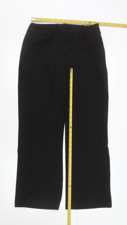 Womens UK Size 12 Wallis Regular Fit Business Casual Workwear Black Trousers