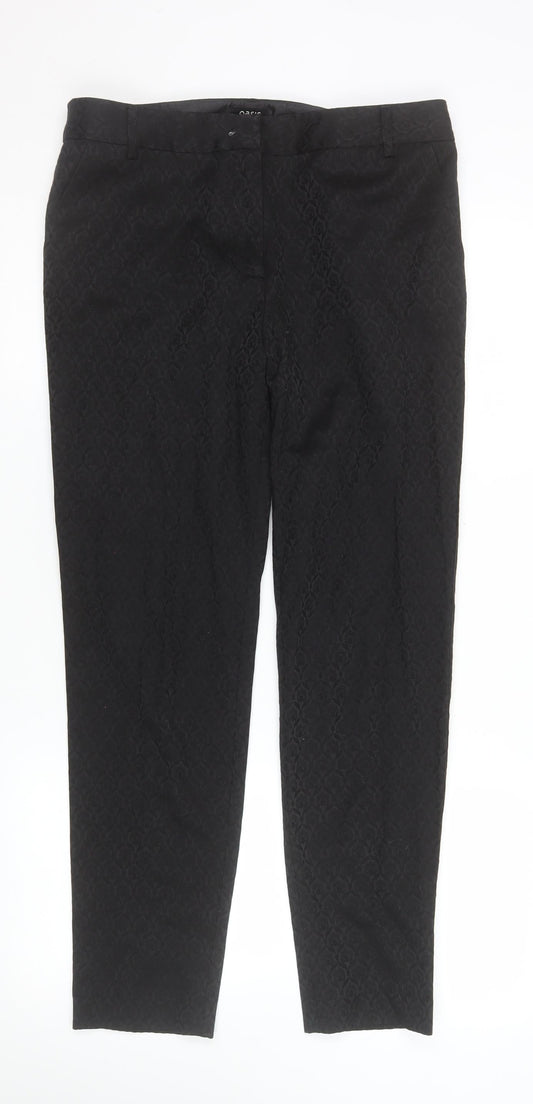 Womens UK Size 12 Oasis Slim Fit Business Formal Workwear Black Trousers