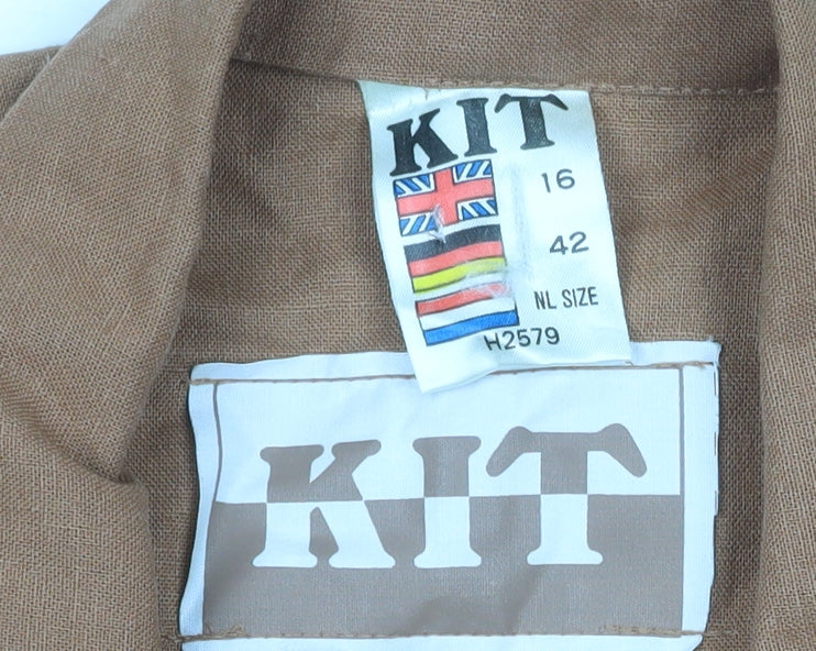Womens UK Size 16 Kit Regular Brown Suit Jacket