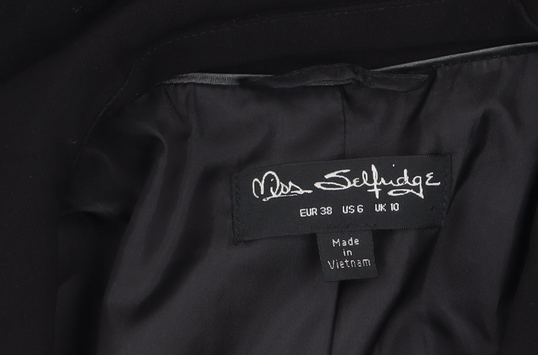 Womens UK Size 10 Miss Selfridge Regular Black Blazer