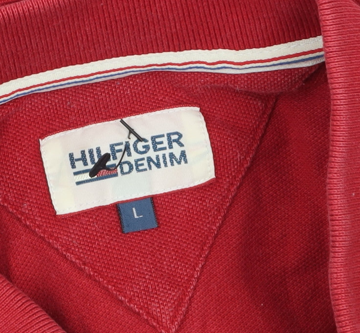 Mens UK Size L Hilfiger Denim Cotton Polo Shirt