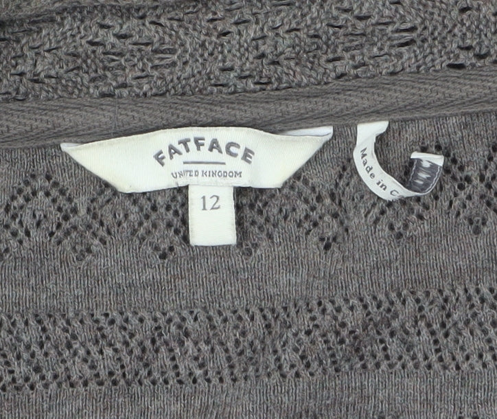 Womens UK Size 12 FatFace Brown Cardigan Jumper