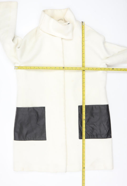 Womens UK Size 12 DKNY Ivory Overcoat