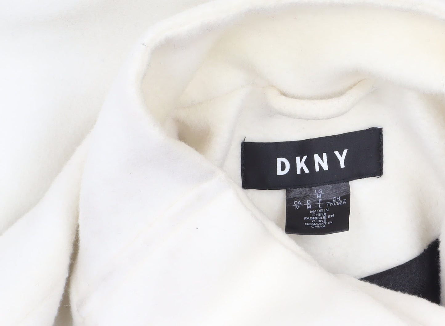 Womens UK Size 12 DKNY Ivory Overcoat