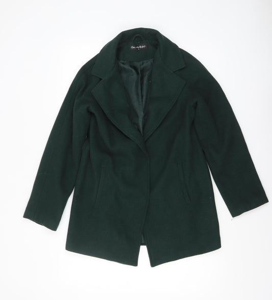 Miss Selfridge Women’s Green Wool Blend Mid-Length Coat UK 8