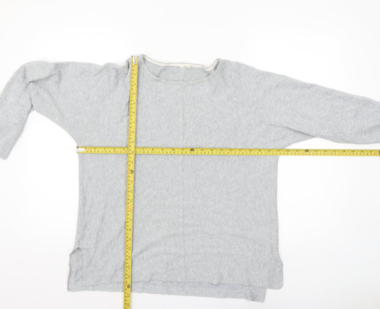 White Stuff Women's Grey Cotton Modal Pullover Jumper UK 14