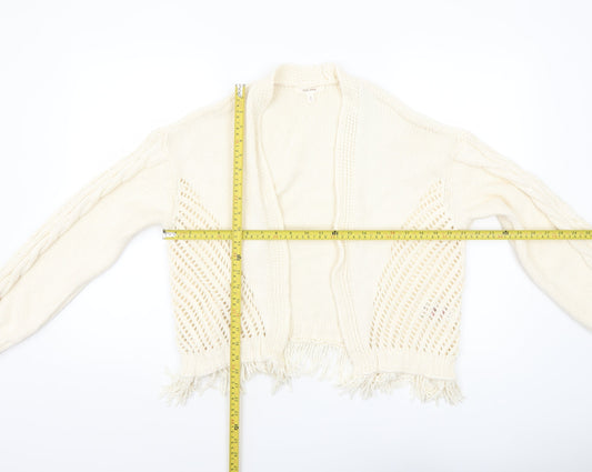 Marks and Spencer Per Una Women’s Ivory Knit Fringe Cardigan M