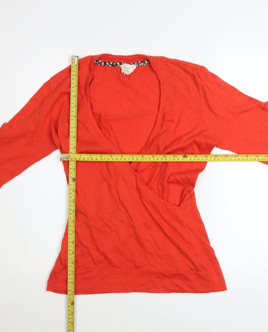 Womens UK Size 12 Laura Ashley Red Wrap Blouse