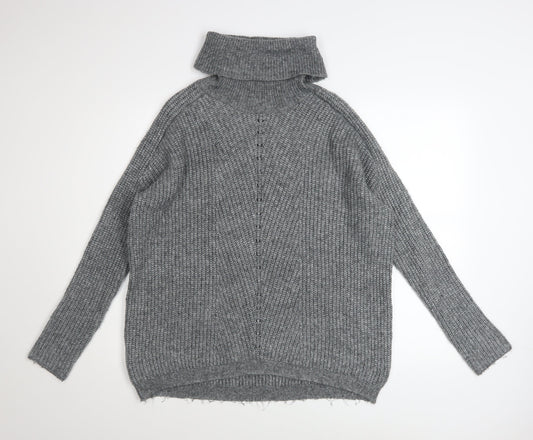Womens UK Size S Mango Grey Pullover Jumper