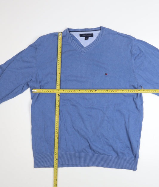 Mens UK Size L Tommy Hilfiger Blue Pullover Jumper