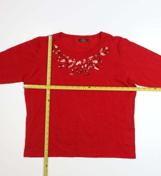 Womens UK Size M BM Red Pullover Jumper