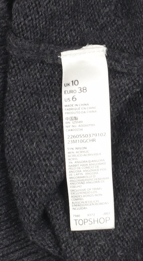 Womens UK Size 10 Topshop Black Pullover Jumper