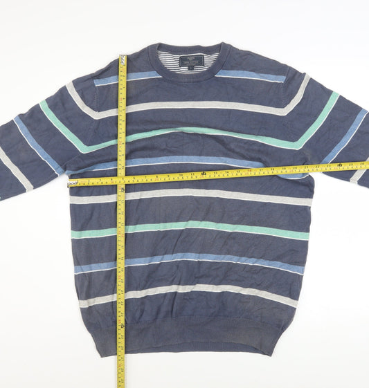 Mens UK Size L Atlantic Bay Blue Pullover Jumper