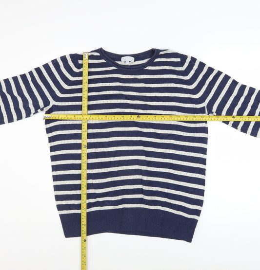Red Herring Women's Blue Striped Cotton Jumper Size 16