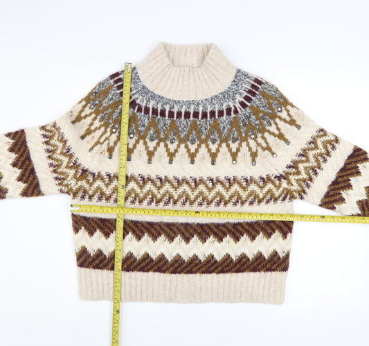 Womens UK Size S Marks and Spencer Beige Pullover Jumper