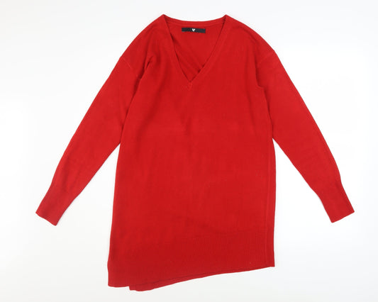 Womens UK Size B Very Red Pullover Jumper