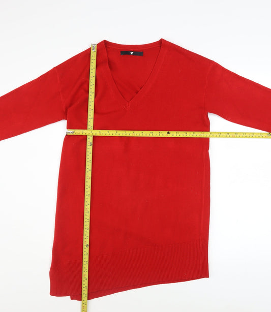 Womens UK Size B Very Red Pullover Jumper