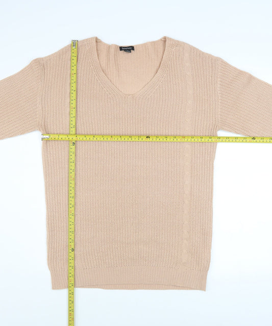 Womens UK Size M Boohoo Beige Pullover Jumper