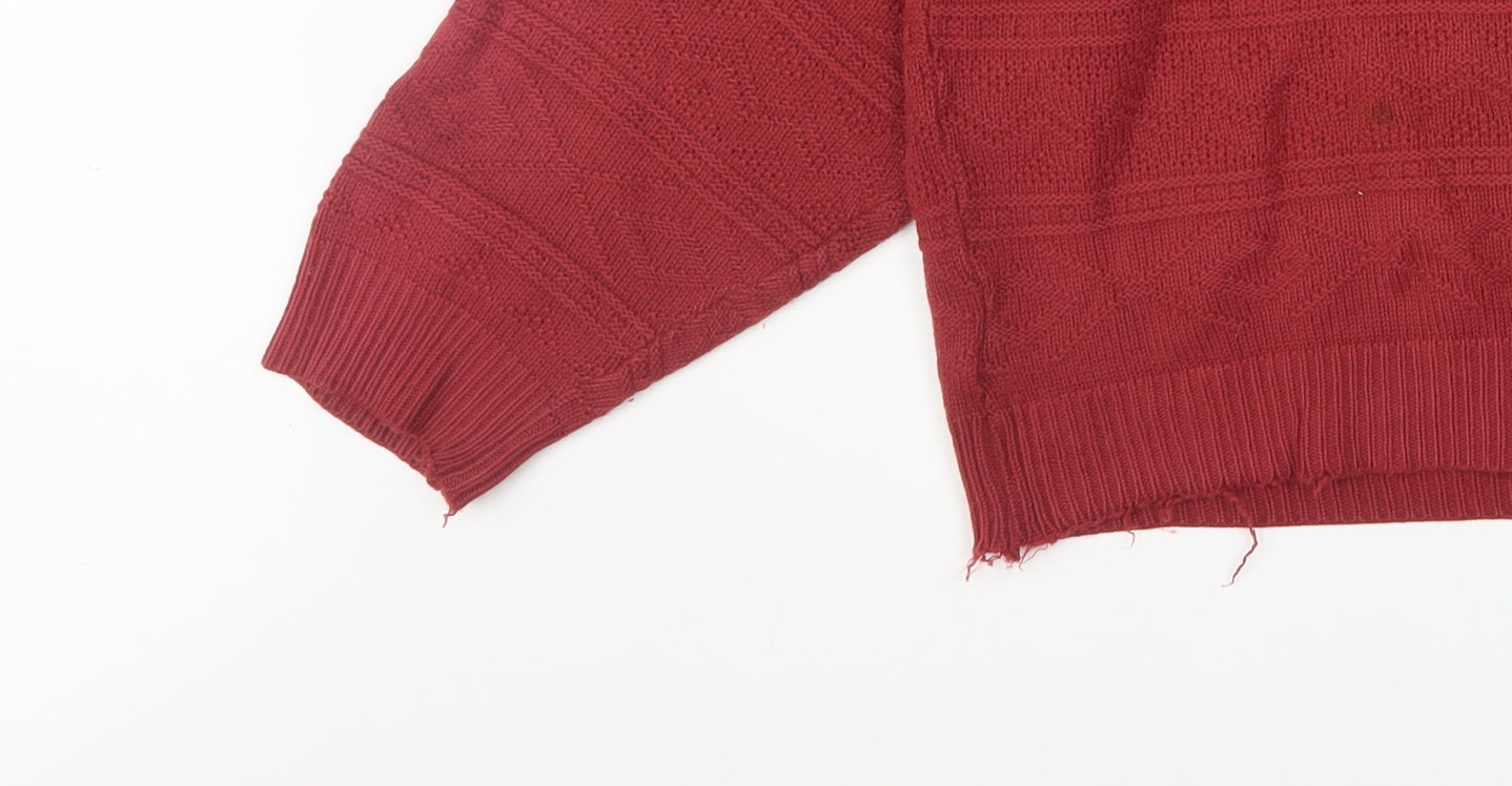 Mens UK Size S Marks and Spencer Red Pullover Jumper