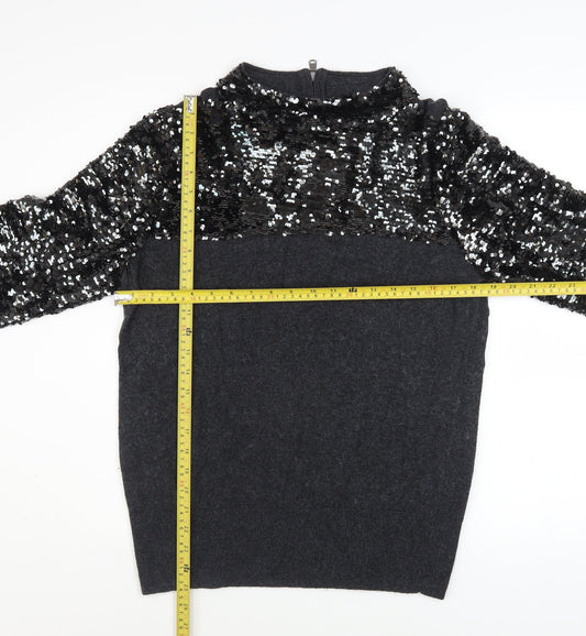 Womens UK Size 14 Mint Velvet Black Pullover Jumper