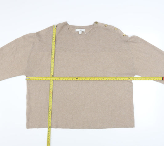 Womens UK Size XL Marks and Spencer Beige Pullover Jumper