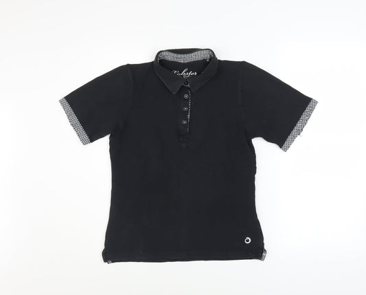 Womens UK Size M Lobster Black Basic Polo