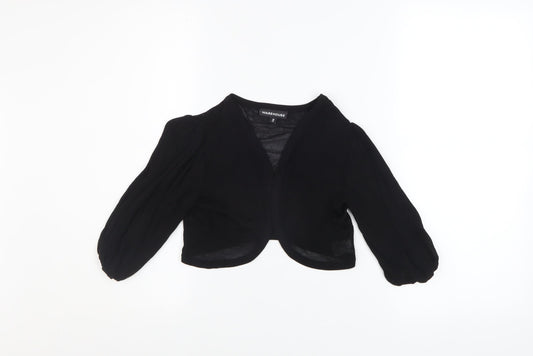 Womens UK Size 10 Warehouse Black Shrug Jumper