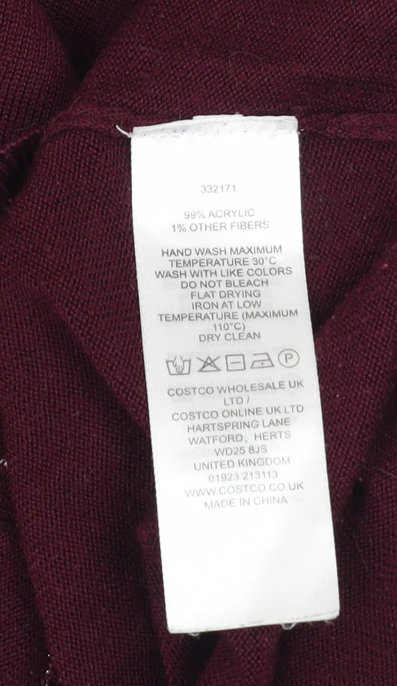 Womens UK Size L DKNY Jeans Red Pullover Jumper