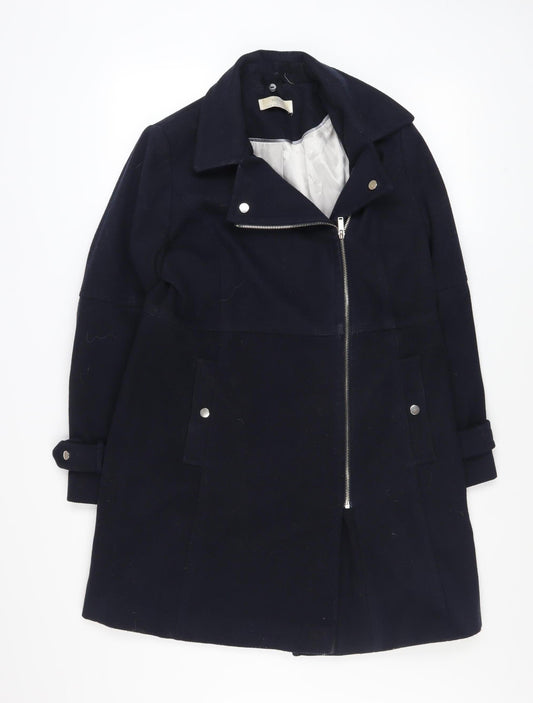Womens UK Size 12 Wallis Navy Overcoat