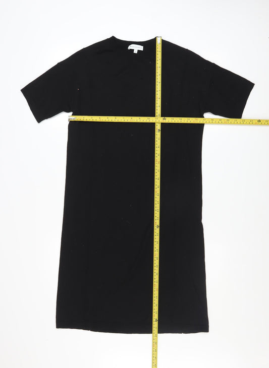 Warehouse Women’s Black Knit T-Shirt Dress Size 10 Short Sleeve