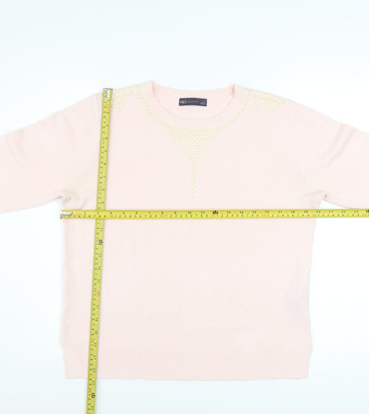 Womens UK Size 14 Marks and Spencer Pink Pullover Jumper