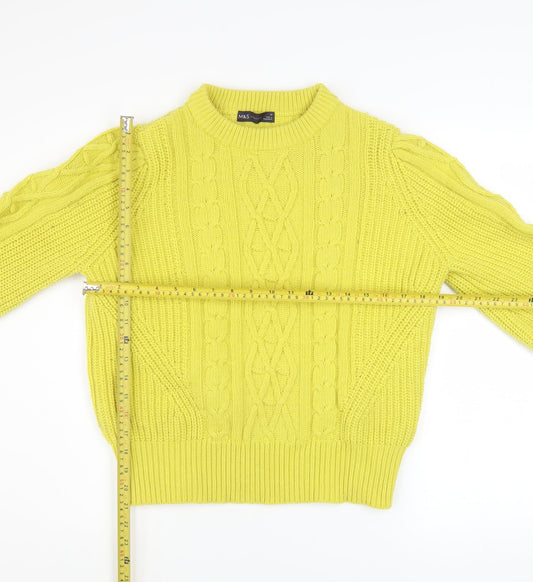 Womens UK Size 14 Marks and Spencer Yellow Pullover Jumper