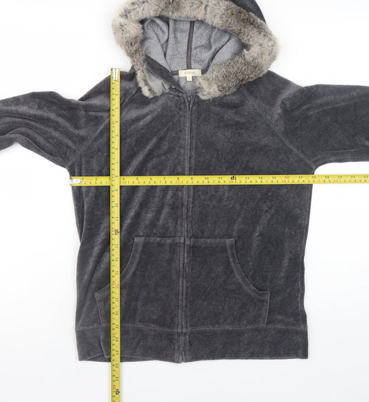 Womens UK Size 10 HushHush Grey Full Zip Hoodie
