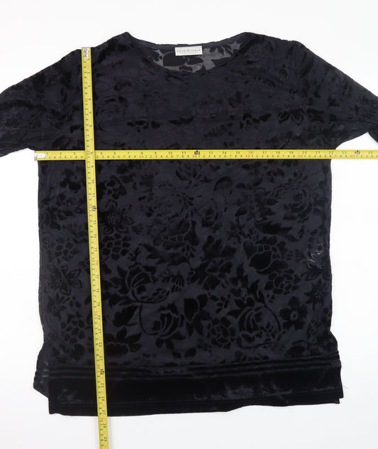 Womens UK Size L Your 6th Sense Black Tunic Blouse