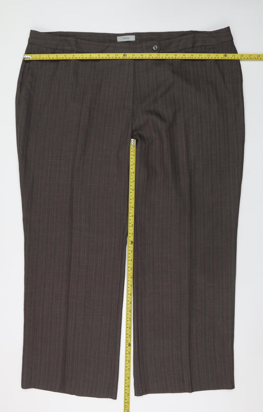 Womens UK Size 28 Marks and Spencer Regular Fit Dress Pants Brown Trousers