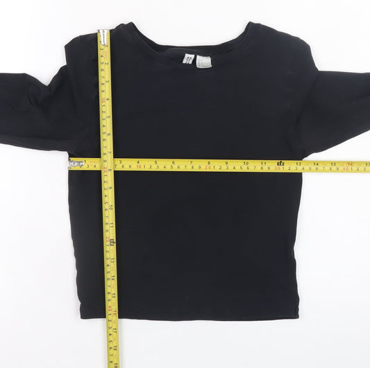 Womens UK Size 8 H&M Black Basic T-Shirt