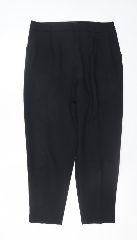 Womens UK Size 12 ASOS DESIGN Regular Fit Cropped Black Trousers